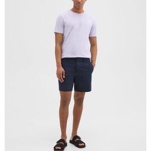 Theory Baltic Blue Zaine Cotton Stretch Bermuda Shorts 29